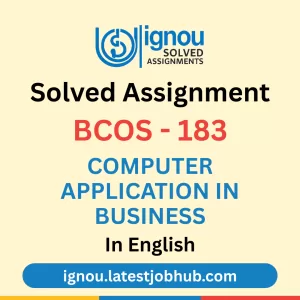 BCOS-183 Solved Assignment 2025-26 English Medium