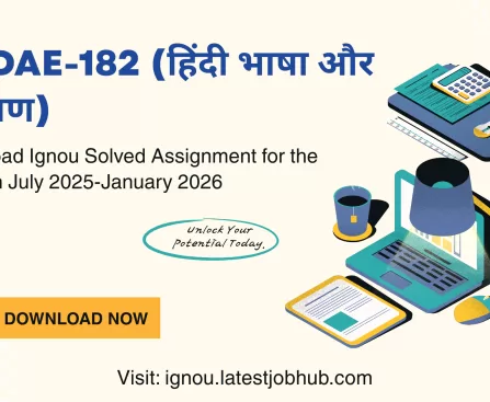 BHDAE 182 Solved Assignment 2025-26