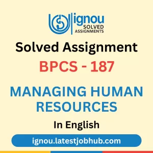 BPSC-187 Solved Assignment 2025-26 English Medium