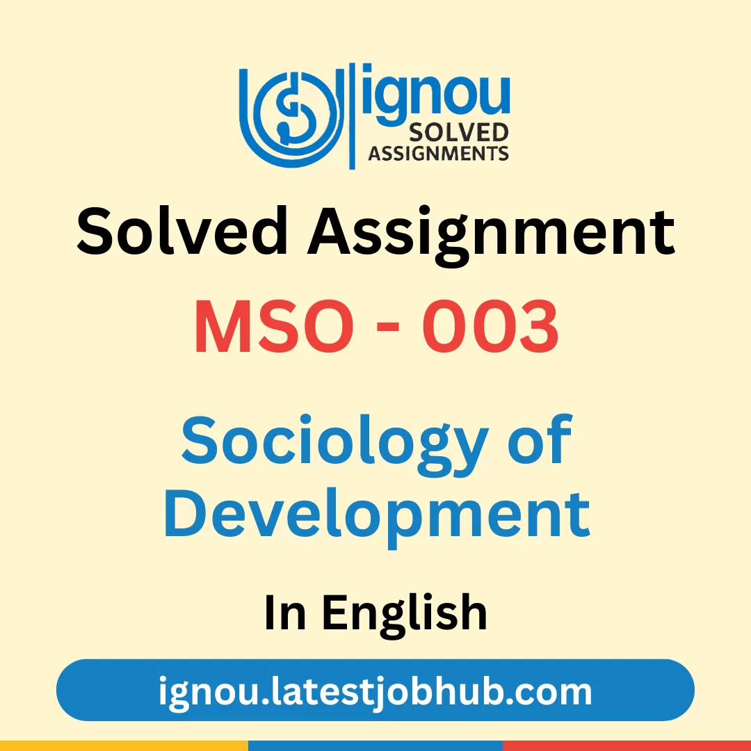 MSO-003 Solved Assignment 2025-26
