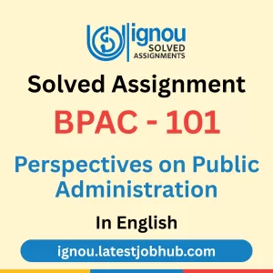 BPAC-101 Solved Assignment 2025-26 English Medium