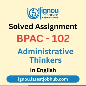 BPAC-102 Solved Assignment 2025-26 English Medium