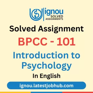 BPCC-101 Solved Assignment 2025-26 English Medium