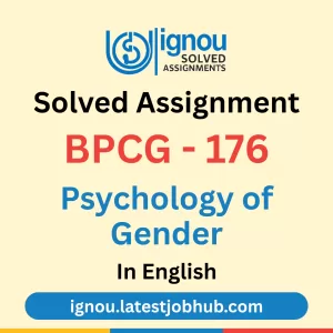 BPCG-176 Solved Assignment 2025-26 English Medium