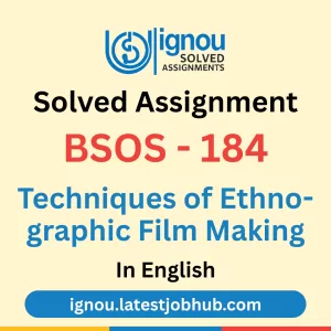 BSOS-184 Solved Assignment 2025-26 English Medium