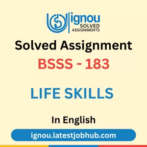 BSSS-183 Solved Assignment 2025-26