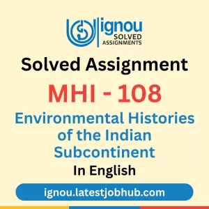 MHI-108 Solved Assignment 2025-26 English Medium