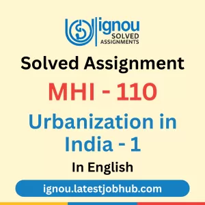 MHI-110 Solved Assignment 2025-26 English Medium