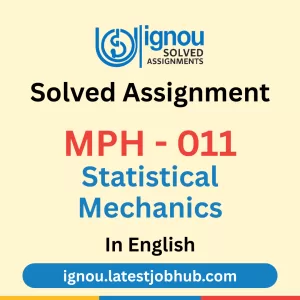 MPH-011 Solved Assignment 2026 English Medium
