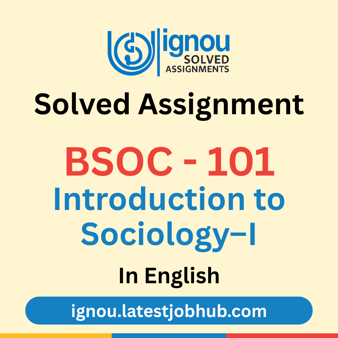 BSOC-101 Solved Assignment 2025-26 English Medium
